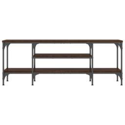 Berkfield Home TV Cabinet Brown Oak 121x35x45 cm Engineered Wood&Iron - Size: 121 x 35 x 45 cm - thumbnail 4