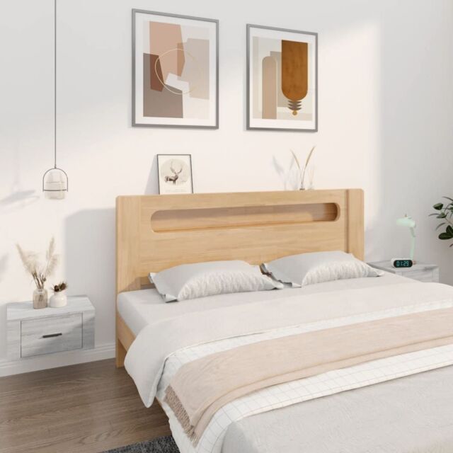 Berkfield Home Wall-mounted Bedside Cabinets 2 pcs Grey Sonoma 50x36x25 cm - Size: 50 x 36 x 25 cm - image 1