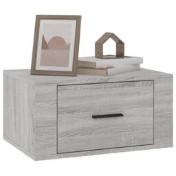 Berkfield Home Wall-mounted Bedside Cabinets 2 pcs Grey Sonoma 50x36x25 cm - Size: 50 x 36 x 25 cm - thumbnail 4