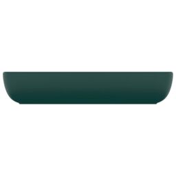 Berkfield Home Luxury Basin Rectangular Matt Dark Green 71x38 cm Ceramic - thumbnail 4