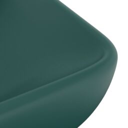 Berkfield Home Luxury Basin Rectangular Matt Dark Green 71x38 cm Ceramic - thumbnail 5