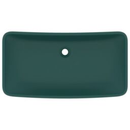 Berkfield Home Luxury Basin Rectangular Matt Dark Green 71x38 cm Ceramic - thumbnail 3