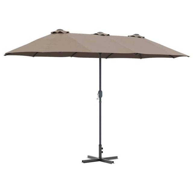 Berkfield Home Garden Parasol Taupe 380 x 196 x 235 cm Powder-coated steel - image 1