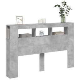Berkfield Home LED Headboard Concrete Grey 160x18.5x103.5 cm Engineered Wood - thumbnail 4