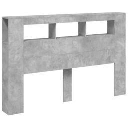 Berkfield Home LED Headboard Concrete Grey 160x18.5x103.5 cm Engineered Wood - thumbnail 5
