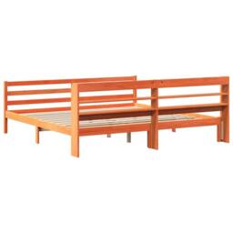 Berkfield Home Decorative Bed Frame without Mattress Wax Brown 200x200 cm Solid - thumbnail 6