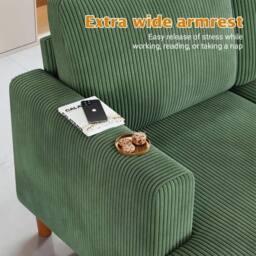 Dprodo 269cm U-Shaped Sectional Sofa in Green - thumbnail 9