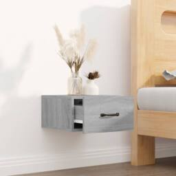 Berkfield Home Wall-mounted Bedside Cabinet Grey Sonoma 35x35x20 cm - Size: 35 x 35 x 20 cm - thumbnail 3