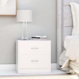 Berkfield Home Bedside Cabinet White 40x30x40 cm Engineered Wood - Size: 40 x 30 x 40 cm - thumbnail 1