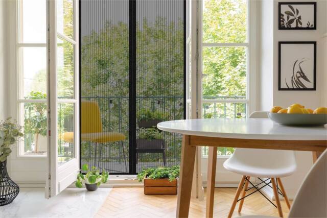St Helens Home & Garden Magnetic Mesh Fly Screen for Doors in Black - image 1