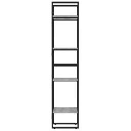 Berkfield Home Decorative 4-Tier Book Cabinet Grey Sonoma 40x30x140 cm Engineere - Size: 40 x 30 x 140 cm - thumbnail 6