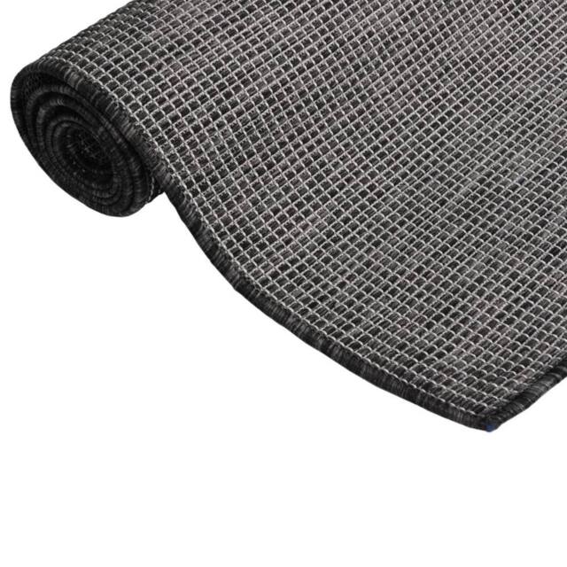 Berkfield Home Outdoor Flatweave Rug 160x230 cm Grey - Size: 100 cm diameter - image 1