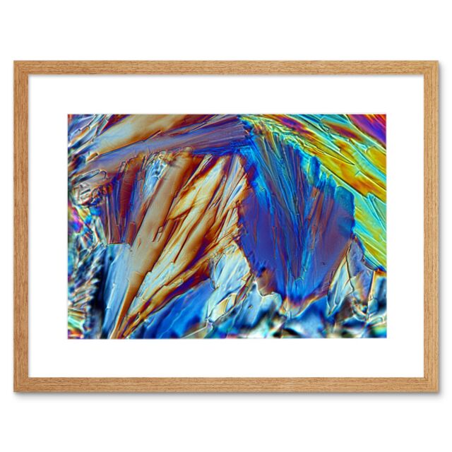 "Artery8 Wall Art Print Abstract Glucose Crystal Electron Microscope Art Black Framed 9x7 inch in Beige - Size: W7"" x H9""" - image 1