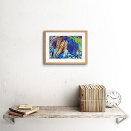 "Artery8 Wall Art Print Abstract Glucose Crystal Electron Microscope Art Black Framed 9x7 inch in Beige - Size: W7"" x H9""" - thumbnail 2
