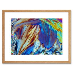 "Artery8 Wall Art Print Abstract Glucose Crystal Electron Microscope Art Black Framed 9x7 inch in Beige - Size: W7"" x H9""" - thumbnail 1