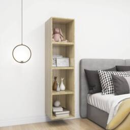 Berkfield Home Wall Cabinet Sonoma Oak 37x37x37 cm Engineered Wood in Light Oak - Size: 37 x 37 x 37 cm - thumbnail 7