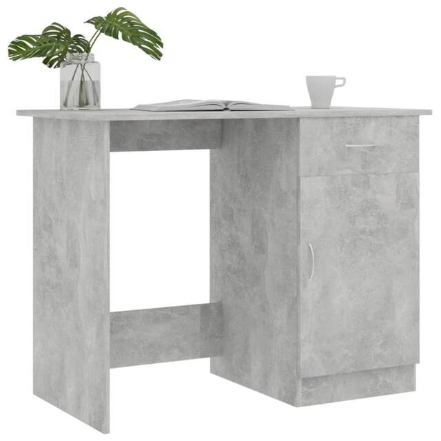 Berkfield Home Modern Desk Concrete Grey 100x50x76 cm Engineered Wood - Size: 100 x 50 x 76 cm - image 1