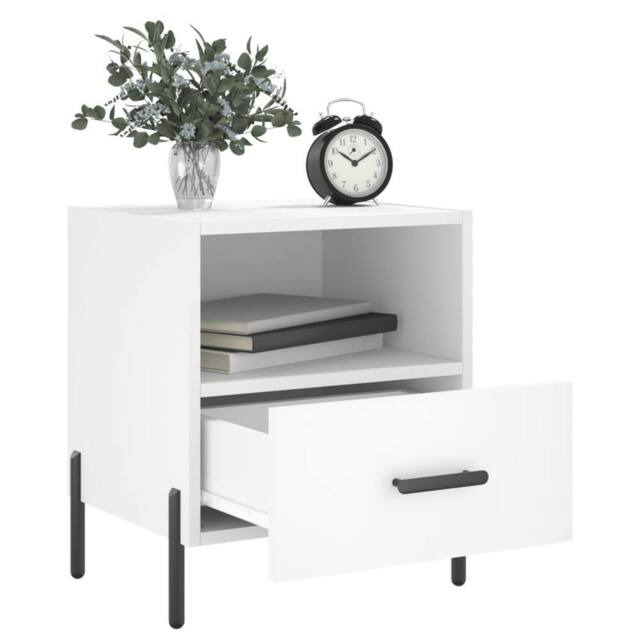 Berkfield Home Modern Bedside Cabinets 2 pcs White 40x35x47.5 cm Engineered Wood - image 1