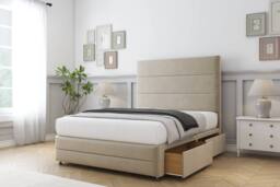 "Sloomy Monaco Coniston Divan Set 4 Drawers-54"" Headboard-Footboard in Cream - Size: Double" - thumbnail 1