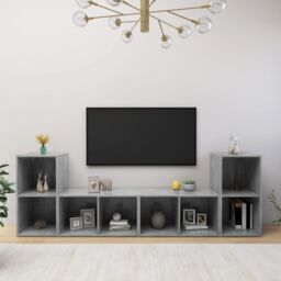 Berkfield Home TV Cabinets 4 pcs Concrete Grey 72x35x36.5 cm Engineered Wood - thumbnail 1