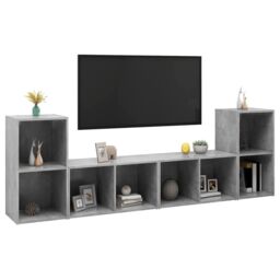 Berkfield Home TV Cabinets 4 pcs Concrete Grey 72x35x36.5 cm Engineered Wood - thumbnail 3