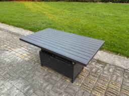 Fimous Aluminum 3 Piece Lounge Seating Set with Lifting Table & Cushions in Dark Grey - thumbnail 4