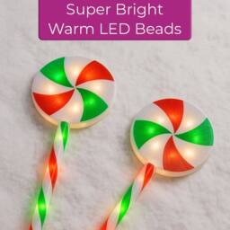Neo Large 50cm Candy Cane Lolly Lollipop Christmas Remote Solar - Size: 6 Pack - thumbnail 6