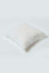 Homescapes Soft Touch Faux Fur Cushion 46 x 46 cm in Ivory - thumbnail 5