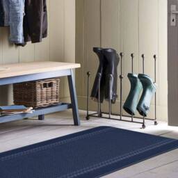 The Rug Shop UK Blue Machine Washable AntiSlip Polypropylene Floor Mat - Size: 67 cm x 180 cm - thumbnail 4