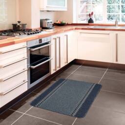 The Rug Shop UK Blue Machine Washable AntiSlip Polypropylene Floor Mat - Size: 67 cm x 180 cm - thumbnail 3