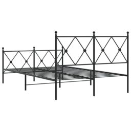 Berkfield Home Metal Bed Frame without Mattress with Footboard Black 120x190cm - Size: 120x190 cm - thumbnail 6