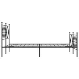 Berkfield Home Metal Bed Frame without Mattress with Footboard Black 120x190cm - Size: 120x190 cm - thumbnail 5