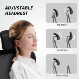 HOMCOM High Back Mesh Computer Desk Chair with Lumbar Support in Black - thumbnail 5