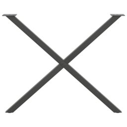 Berkfield Home Dining Table Legs X-Shaped 2 pcs Anthracite 90x(72-73) cm Steel in Black - thumbnail 5