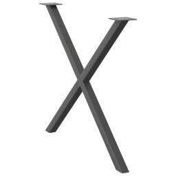 Berkfield Home Dining Table Legs X-Shaped 2 pcs Anthracite 90x(72-73) cm Steel in Black - thumbnail 4