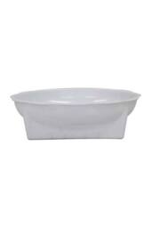 KDMD White Square Round Dish Plastic