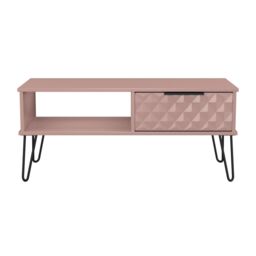 Ready Assembled 2 U Islay 1 Drawer Coffee Table (Ready Assembled) in Dusty Pink - Size: Medium - thumbnail 2
