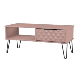 Ready Assembled 2 U Islay 1 Drawer Coffee Table (Ready Assembled) in Dusty Pink - Size: Medium - thumbnail 4