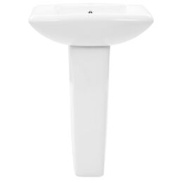 Berkfield Home Freestanding Basin with Pedestal Ceramic White 580x470x200 mm - thumbnail 3