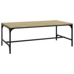 Berkfield Home Decorative Coffee Table Sonoma Oak 100x50x35 cm Engineered Wood in Light Tan - Size: 100 x 50 x 35 cm - thumbnail 3