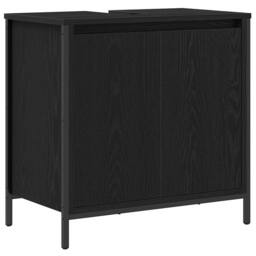 Berkfield Home Bathroom Basin Cabinet Black 60x34.5x60 cm - thumbnail 1