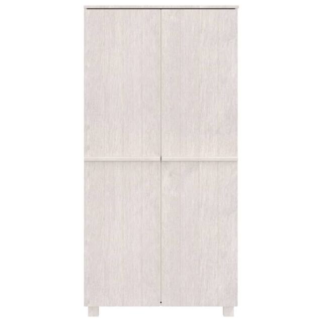 Berkfield Home Wardrobe HAMAR White 89x50x180 cm Solid Wood Pine - Size: 89 x 50 x 180 cm - image 1