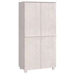 Berkfield Home Wardrobe HAMAR White 89x50x180 cm Solid Wood Pine - Size: 89 x 50 x 180 cm - thumbnail 3