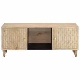 Berkfield Home Coffee Table 100x54x40 cm Solid Wood Mango in Light Brown - Size: 100 x 54 x 40 cm - thumbnail 3