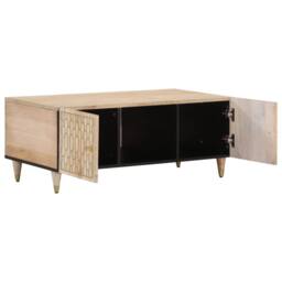 Berkfield Home Coffee Table 100x54x40 cm Solid Wood Mango in Light Brown - Size: 100 x 54 x 40 cm - thumbnail 1