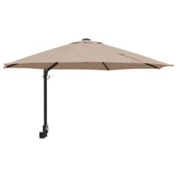 Berkfield Home Patio Umbrella Taupe Polyester Large Foldable Patio Umbrella - thumbnail 2