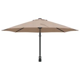 Berkfield Home Patio Umbrella Taupe Polyester Large Foldable Patio Umbrella - thumbnail 4