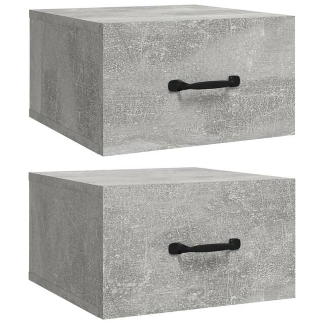 Berkfield Home Wall-mounted Bedside Cabinets 2 pcs Concrete Grey 35x35x20 cm - Size: 35 x 35 x 20 cm - image 1