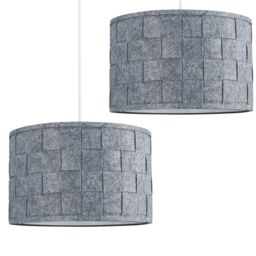 ValueLights Monza Pair of Grey Ceiling Pendant Shades - thumbnail 2