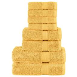 Berkfield Home 8 Piece Premium Towel Set SOLUND Gold 600 gsm - thumbnail 2